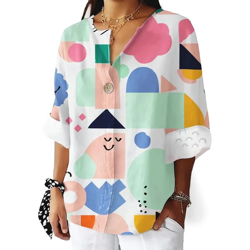 Women's Summer Bohemian Floral Short Sleeve Shirt Top Geometric Pattern Animal Print Floral Shirt
Women's Summer Bohemian Floral Short Sleeve Shirt Top Geometric Pattern Animal Print Floral Shirt