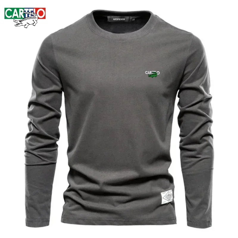 Men's high-quality pure cotton long sleeved round neck T-shirt for all seasons, fashionable and casual versatile base top
Men's high-quality pure cotton long sleeved round neck T-shirt for all seasons, fashionable and casual versatile base top