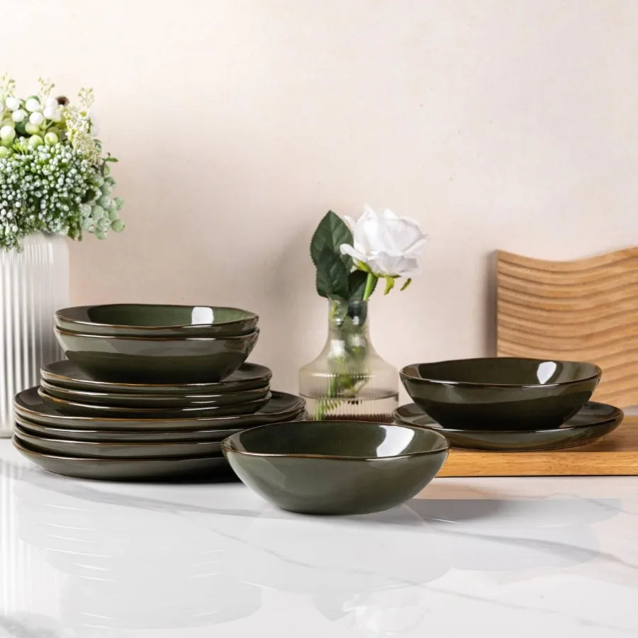 Handmade Ceramic Dinnerware Sets with Reactive Glaze for Everyday Dining and Special Occasions Highly Chip and Crack Resistant
Handmade Ceramic Dinnerware Sets with Reactive Glaze for Everyday Dining and Special Occasions Highly Chip and Crack Resistant