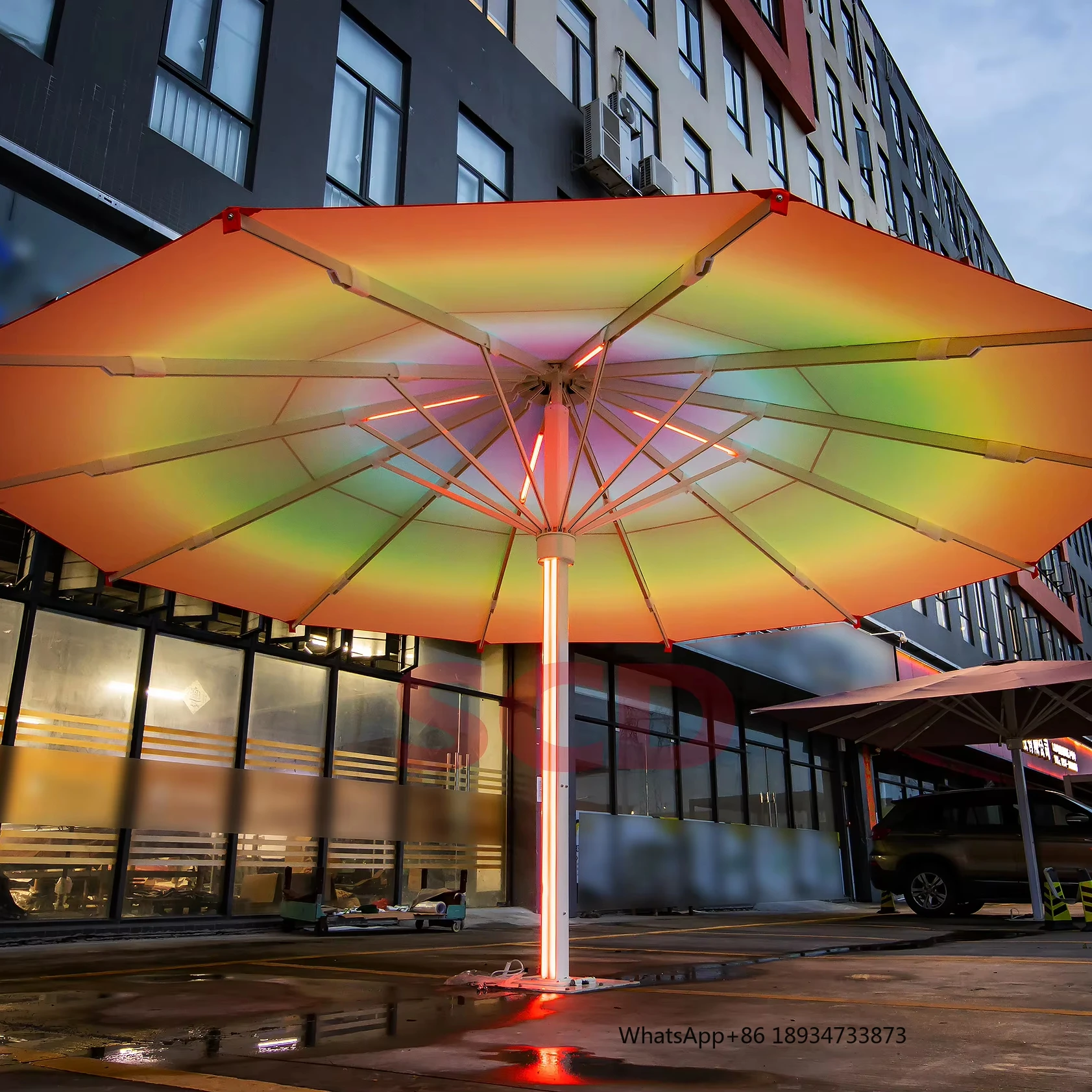 5x5m Restaurant LED Light High Quality Starlight Umbrella Parasol Garden Parasol
5x5m Restaurant LED Light High Quality Starlight Umbrella Parasol Garden Parasol