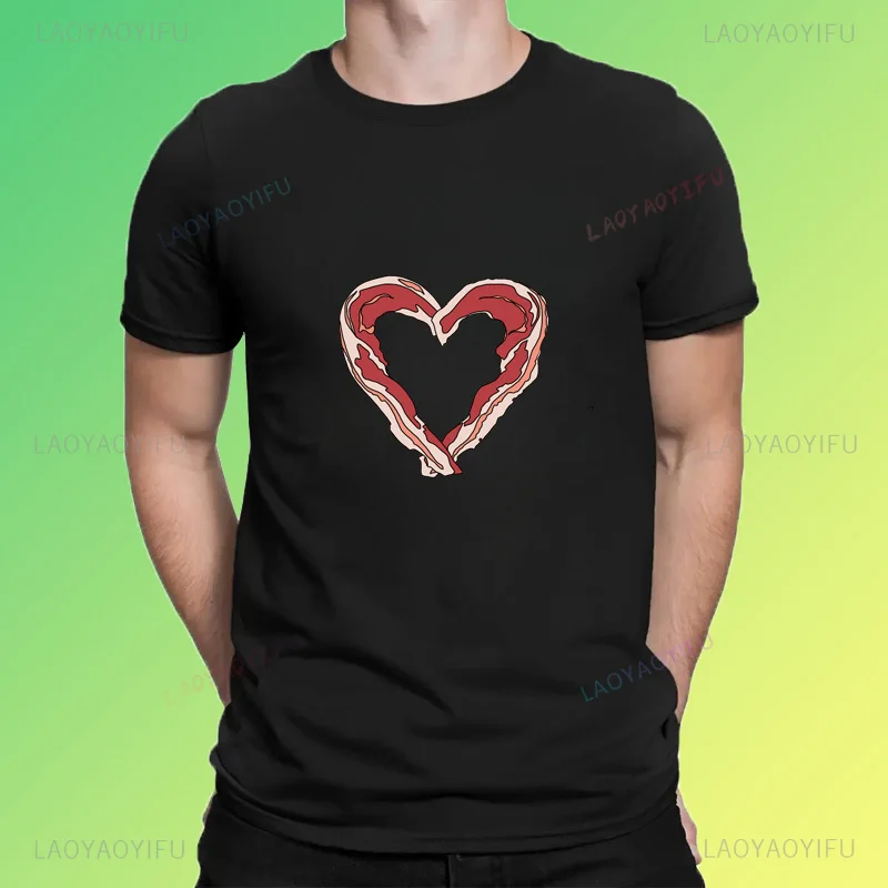 Two in love Bacon chic print pattern summer fashion casual street wear trend men women universal short-sleeved T-shirt
Two in love Bacon chic print pattern summer fashion casual street wear trend men women universal short-sleeved T-shirt