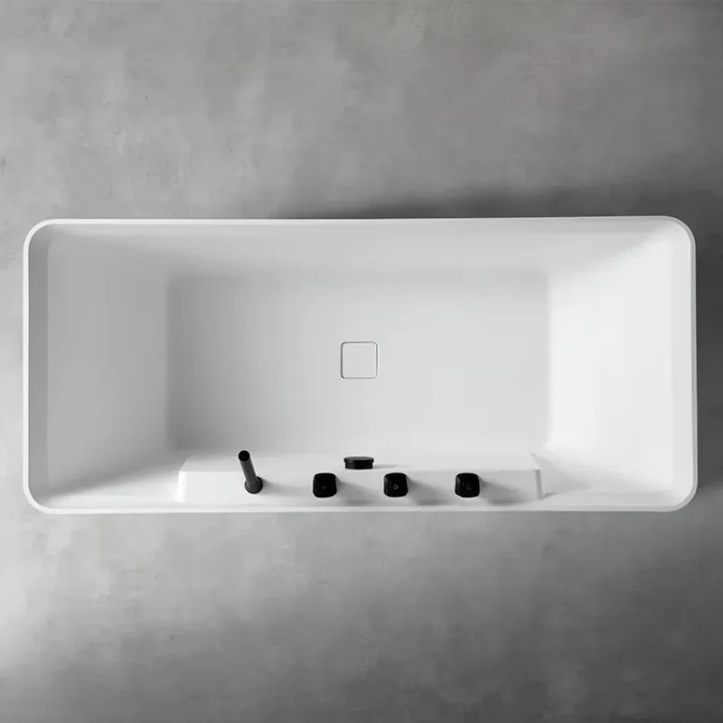 White Adult Freestanding Bath Tub Rectangle Bathroom SPA with Hot & Cold Water Solid Surface Artificial Stone Massage Feature
White Adult Freestanding Bath Tub Rectangle Bathroom SPA with Hot & Cold Water Solid Surface Artificial Stone Massage Feature
