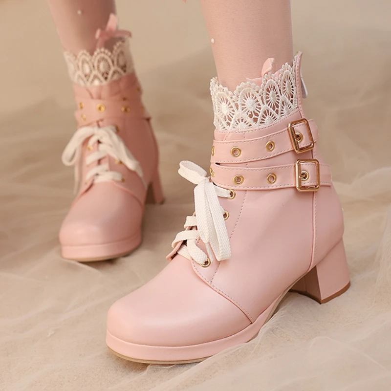 Lace-up Ankle Boots for Women Black Pink White Short Boot Low Heels Party Footwear Shoes Lady Big Size 48 New 2025 Winter Shoes
Lace-up Ankle Boots for Women Black Pink White Short Boot Low Heels Party Footwear Shoes Lady Big Size 48 New 2025 Winter Shoes