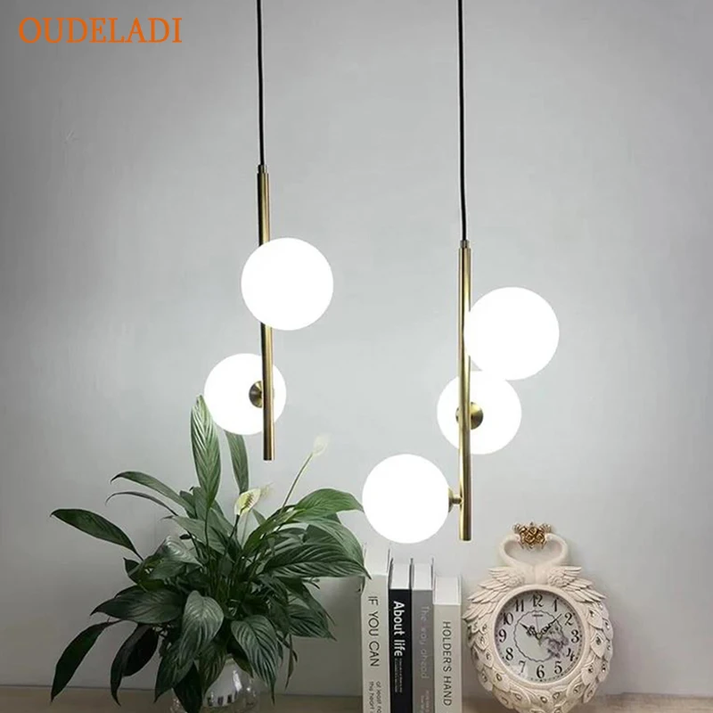 Nordic Glass ball Pendant lights Brass Black Hanging Lamp Modern Living room Dining Bedroom Decor Lighting Fixture
Nordic Glass ball Pendant lights Brass Black Hanging Lamp Modern Living room Dining Bedroom Decor Lighting Fixture