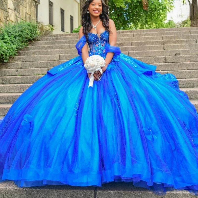 Royal Blue Shiny Quinceanera Dresses Ball Gown Off The Shoulder Sequin Applique Lace Beading Crystal Corset Tull Party Birthday
Royal Blue Shiny Quinceanera Dresses Ball Gown Off The Shoulder Sequin Applique Lace Beading Crystal Corset Tull Party Birthday