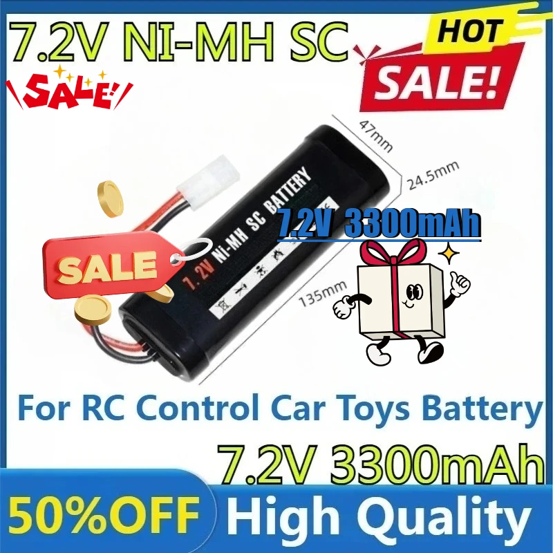 For RC Control Car Toys Battery New High Quality 7.2V 3300mAh Rechargeable 7.2V Ni-MH Battery Pack Tamiya Plug High Capacity
For RC Control Car Toys Battery New High Quality 7.2V 3300mAh Rechargeable 7.2V Ni-MH Battery Pack Tamiya Plug High Capacity