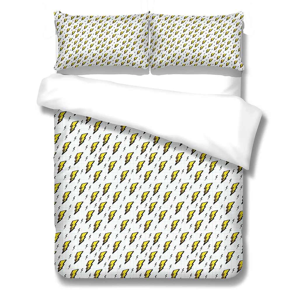 HUANZHUANG Girl Duvet Cover Yellow Lightning Pattern 3 Pieces Bedding Print Bed Cover Set Single Queen King Pillowcase Hot Selli
HUANZHUANG Girl Duvet Cover Yellow Lightning Pattern 3 Pieces Bedding Print Bed Cover Set Single Queen King Pillowcase Hot Selli