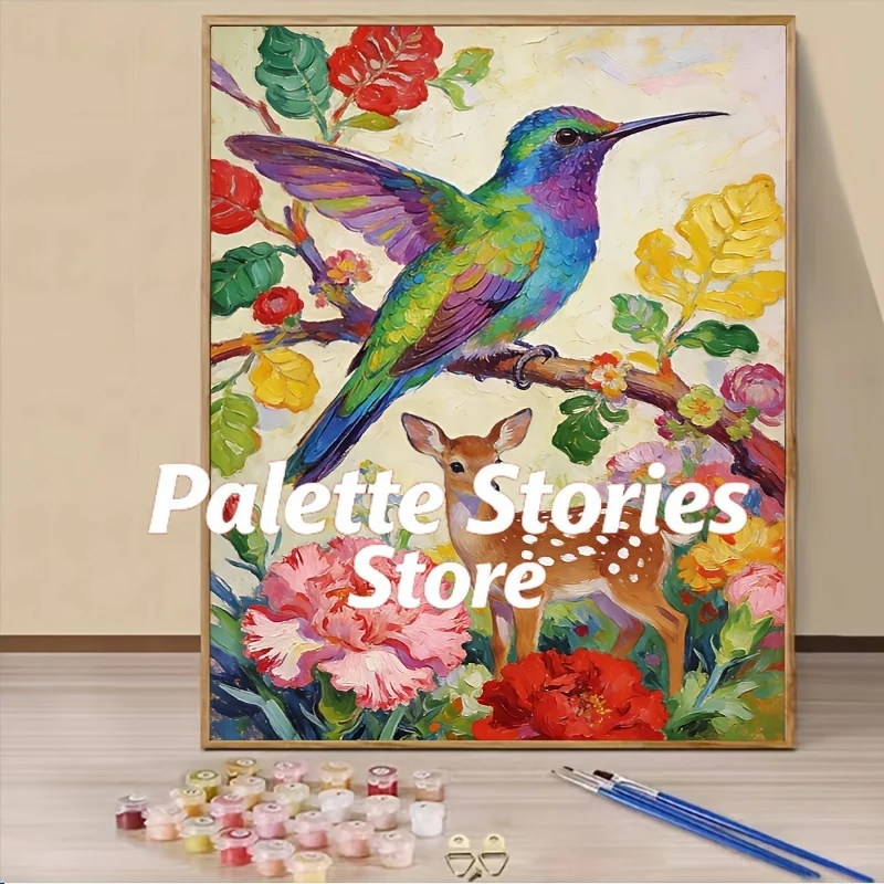 Frameless 1 Set of DIY Acrylic Canvas Oil Painting Kit, Suitable for Adult Beginners and Hobbyists. "Colorful Feather Hummingbi
Frameless 1 Set of DIY Acrylic Canvas Oil Painting Kit, Suitable for Adult Beginners and Hobbyists. "Colorful Feather Hummingbi