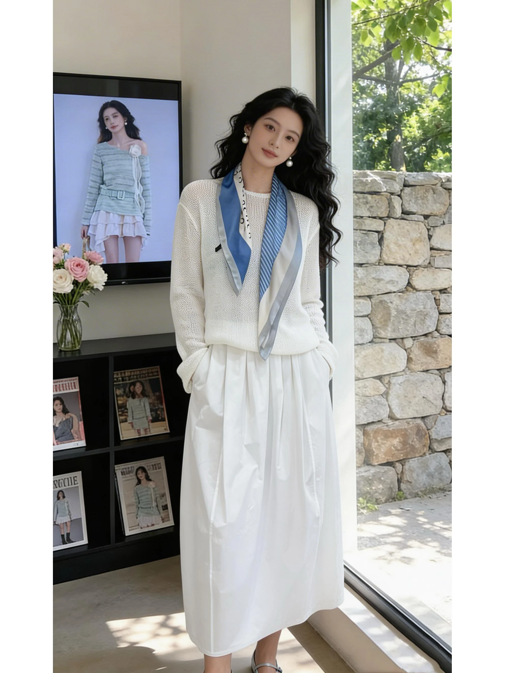 White Pure Cotton Long Half Skirt Casual Versatile Spring Summer New Style ED Tailored Flower Bud Moonlight Midi Skirt
White Pure Cotton Long Half Skirt Casual Versatile Spring Summer New Style ED Tailored Flower Bud Moonlight Midi Skirt