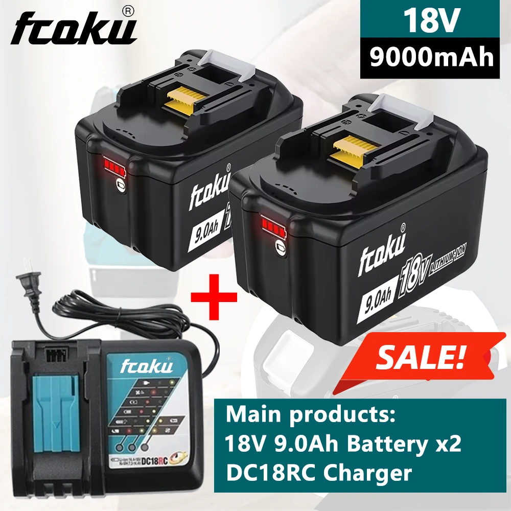 For Original Makita Battery, 18V 9/6/5/3Ah Rechargeable Battery, Replacing Makita BL1830BL1840BL1850BL1860B, Power Tool Battery
For Original Makita Battery, 18V 9/6/5/3Ah Rechargeable Battery, Replacing Makita BL1830BL1840BL1850BL1860B, Power Tool Battery