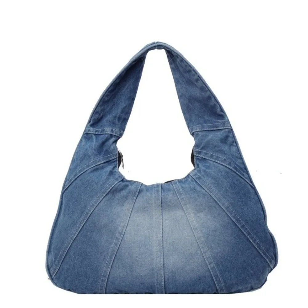 Large Capacity Washed Denim Shoulder Bag Minimalist Design Crescent-Shaped Handbag Soft Lightweight Patchwork Hobo Bag Work
Large Capacity Washed Denim Shoulder Bag Minimalist Design Crescent-Shaped Handbag Soft Lightweight Patchwork Hobo Bag Work