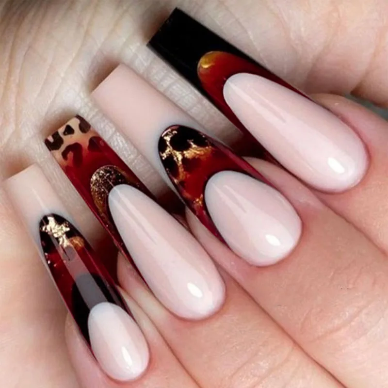 24Pcs Leopard Long French Tip Press-On Nails Trendy&Chic Wearable Full Cover False Nails for Women&Girls Daily&Party Wear
24Pcs Leopard Long French Tip Press-On Nails Trendy&Chic Wearable Full Cover False Nails for Women&Girls Daily&Party Wear