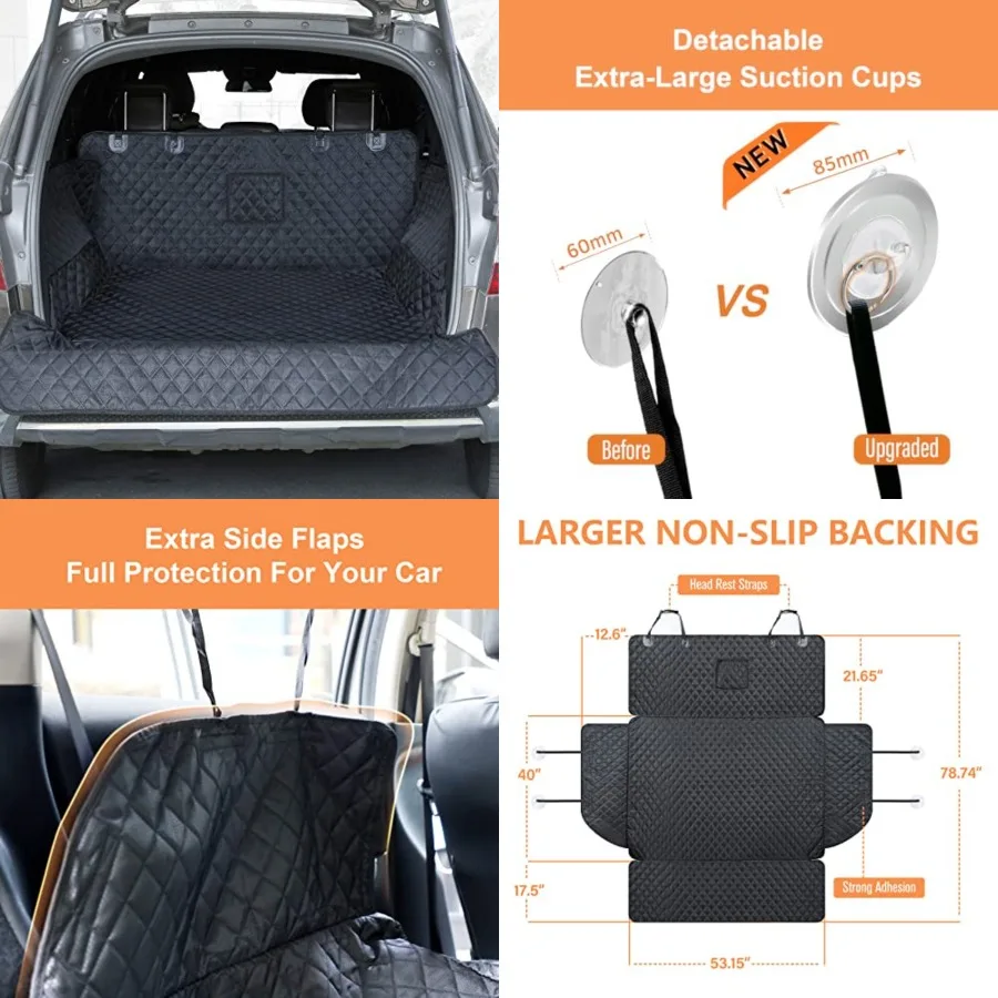 SUV Cargo Liner for Dogs, Waterproof Pet Cargo Cover Dog Seat Mat for SUVs Sedans Vans with Bumper Flap Protector, Non-Slip, La
SUV Cargo Liner for Dogs, Waterproof Pet Cargo Cover Dog Seat Mat for SUVs Sedans Vans with Bumper Flap Protector, Non-Slip, La