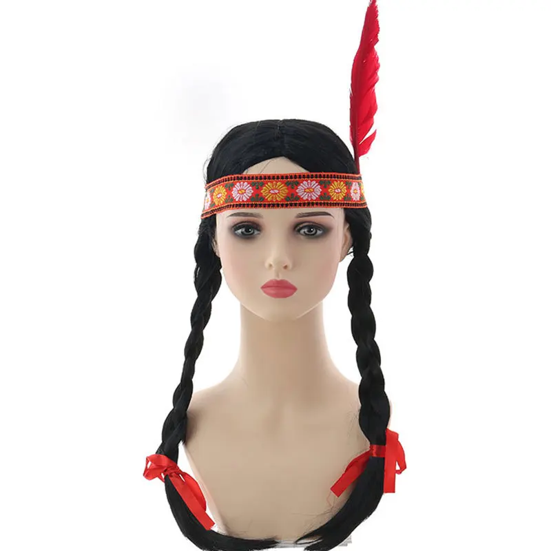 Halloween cos Indian long braids feather headgear twist braids wig masquerade show wig cover
Halloween cos Indian long braids feather headgear twist braids wig masquerade show wig cover