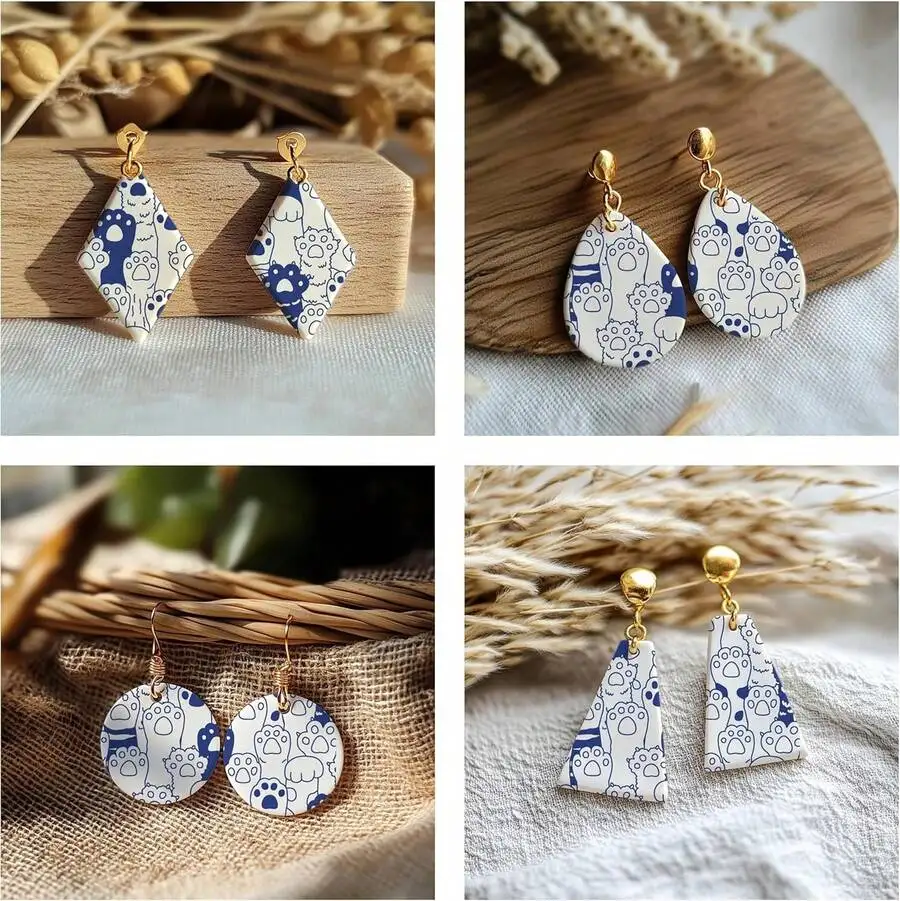 Reusable Cat Paw Pattern Silk Screen Stencils For Polymer Clay Earring Making
Reusable Cat Paw Pattern Silk Screen Stencils For Polymer Clay Earring Making