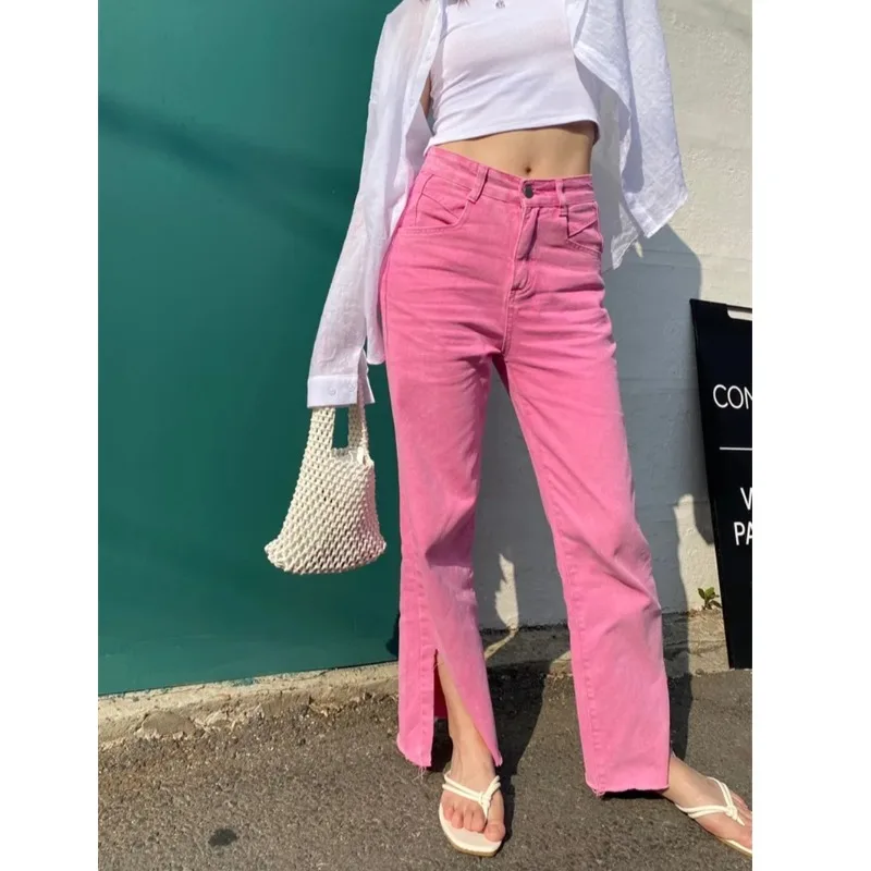 Casual High Waist Wide Leg Jeans Side Slit Design Pure Color Cotton Denim Pants for plus Size Women Personality Match All
Casual High Waist Wide Leg Jeans Side Slit Design Pure Color Cotton Denim Pants for plus Size Women Personality Match All