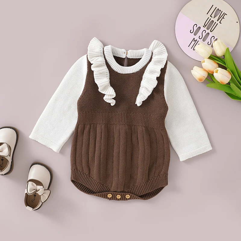 Cotton Baby Bodysuit Knit Infant Child Clothing Autumn Sweater Jumpsuit 0-18M Solid Newborn Girl Tops Fashion Ruffle Long Sleeve
Cotton Baby Bodysuit Knit Infant Child Clothing Autumn Sweater Jumpsuit 0-18M Solid Newborn Girl Tops Fashion Ruffle Long Sleeve