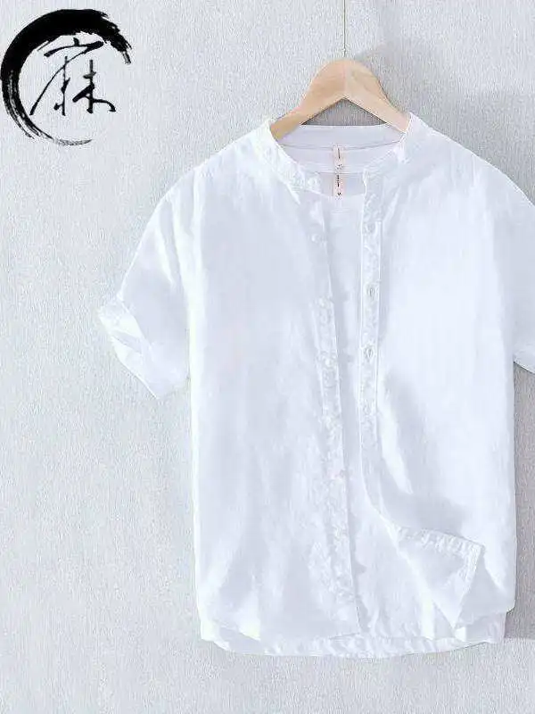 Loose Fit Linen Cotton Shirt Men's Short Sleeve Summer Thin Casual Shirt Style Half Sleeve Shirt for Middle-Aged Men
Loose Fit Linen Cotton Shirt Men's Short Sleeve Summer Thin Casual Shirt Style Half Sleeve Shirt for Middle-Aged Men