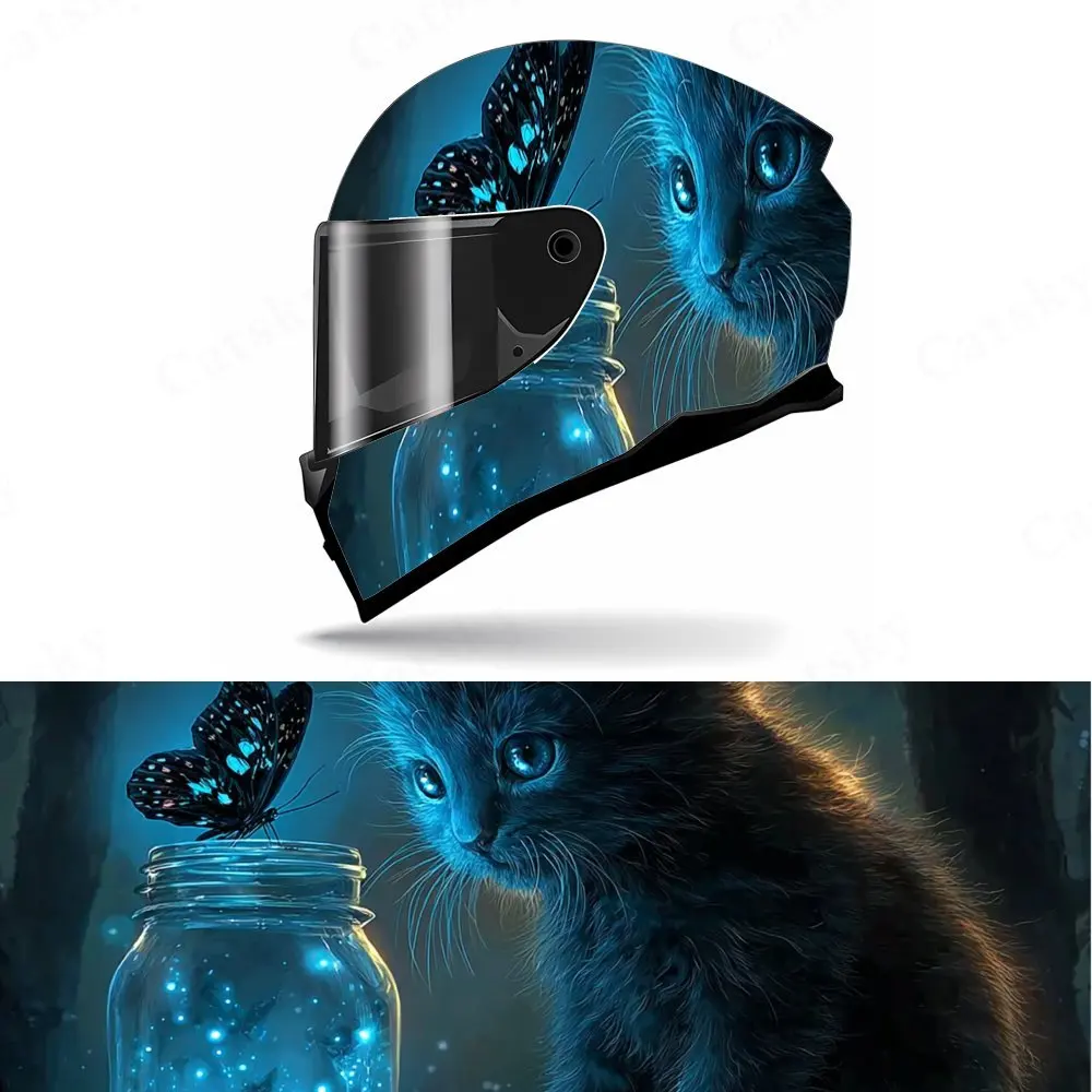 Personalized Blue Cat Motorcycle Helmet Sticker - High-quality Waterproof PVC Vinyl, The Unique Design of The Blue Cat, The Pers
Personalized Blue Cat Motorcycle Helmet Sticker - High-quality Waterproof PVC Vinyl, The Unique Design of The Blue Cat, The Pers