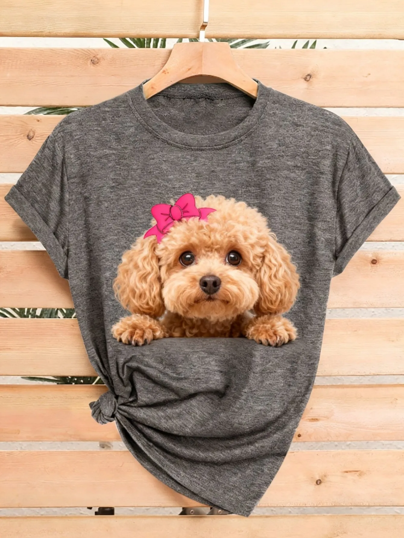 Plus size women's short sleeve T-shirt Cute Dog With Pink Bow Comfortable soft fabric summer outfit women's clothing
Plus size women's short sleeve T-shirt Cute Dog With Pink Bow Comfortable soft fabric summer outfit women's clothing