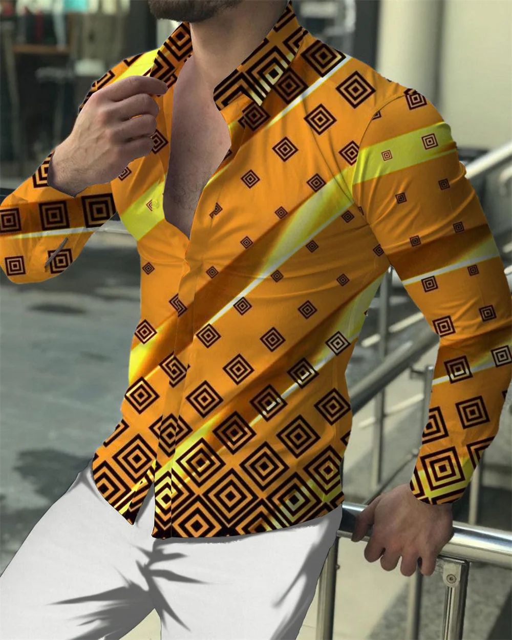 Men's prom fashion luxury cardigan social men's lapel button shirt casual printing long-sleeved shirt men's designer clothing
Men's prom fashion luxury cardigan social men's lapel button shirt casual printing long-sleeved shirt men's designer clothing