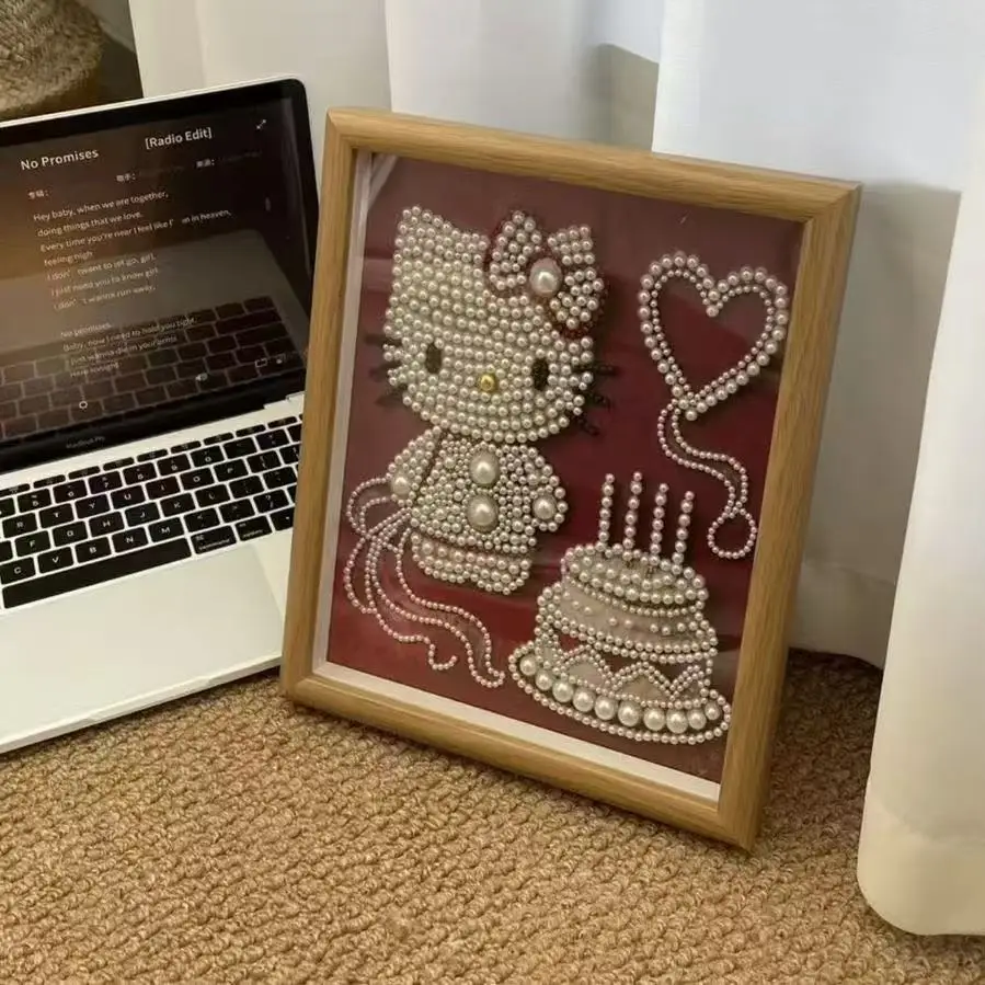 Kawaii Hello Kitty Pearl Painting Handmade Materials wooden frames DIY Gift for Friends Birthday Desk Home Decoration Accessorie
Kawaii Hello Kitty Pearl Painting Handmade Materials wooden frames DIY Gift for Friends Birthday Desk Home Decoration Accessorie