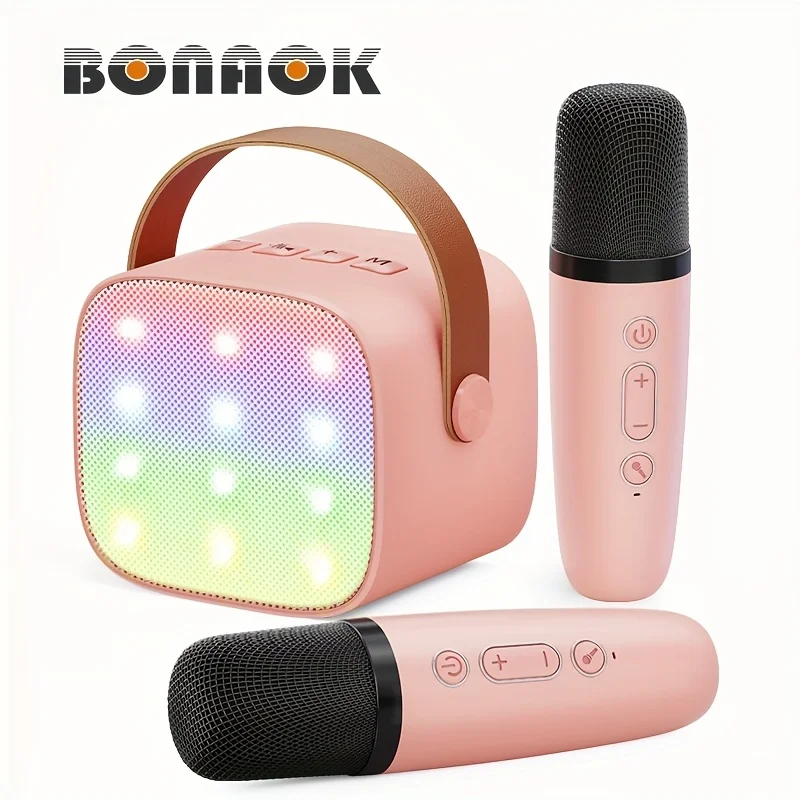 BONAOK,Children's Mini Kara OK Machine,Portable Speaker,Belt 2 A wireless microphone,
BONAOK,Children's Mini Kara OK Machine,Portable Speaker,Belt 2 A wireless microphone,