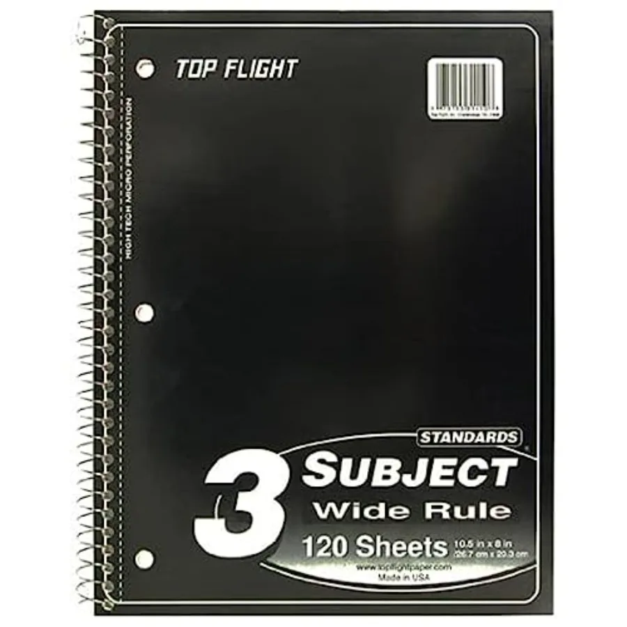 3-Subject Wirebound Notebook
3-Subject Wirebound Notebook