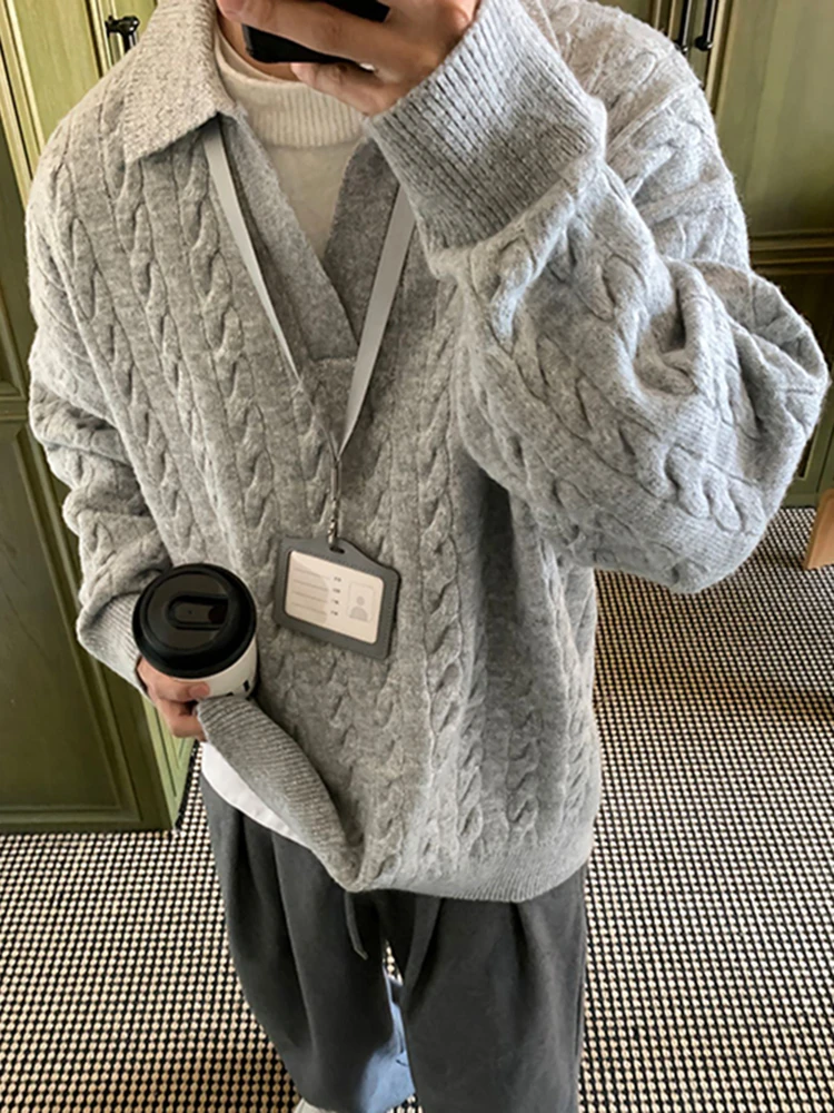 Gray Knitted Sweater Men's Winter Lazy High-End Korean Style V-Neck Inner Wear Non-Ball Resistant Faux Two-Piece Design
Gray Knitted Sweater Men's Winter Lazy High-End Korean Style V-Neck Inner Wear Non-Ball Resistant Faux Two-Piece Design
