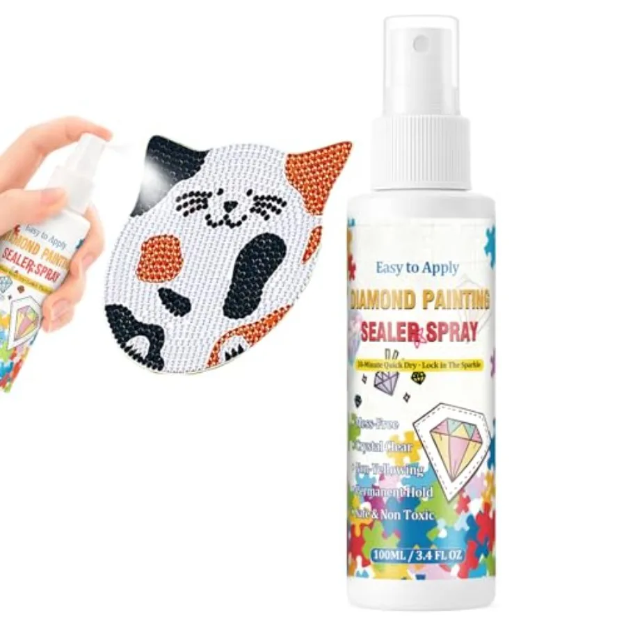 Diamond Painting Sealer Spray, 100ml Quick Dry Diamond Art Sealer Glue Permanent Hold and Shine, No Brush, Anti-Fall and Dust P
Diamond Painting Sealer Spray, 100ml Quick Dry Diamond Art Sealer Glue Permanent Hold and Shine, No Brush, Anti-Fall and Dust P