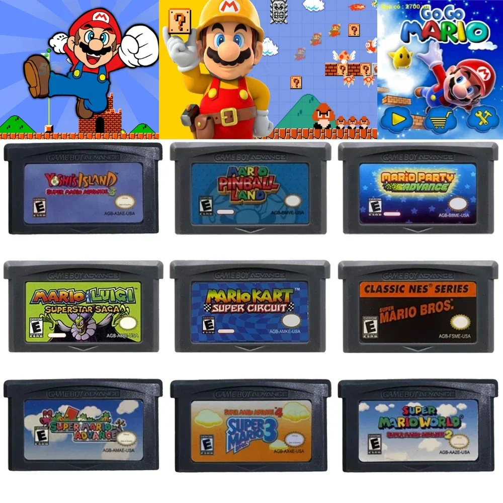 Игровой картридж GBA, 32-битная карта игровой консоли Super Advance Super Bros Kart для GBA
Игровой картридж GBA, 32-битная карта игровой консоли Super Advance Super Bros Kart для GBA
