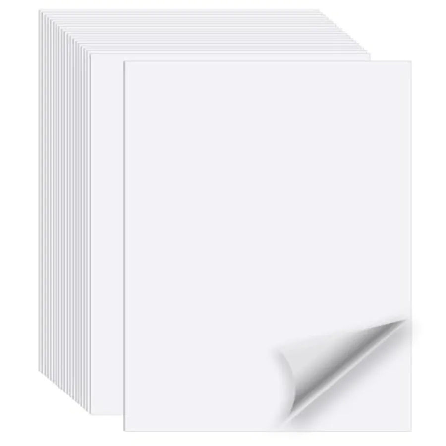 White Printable Sticker Paper, 20 Sheets Printable Sticker Paper, Laser/Inkjet Printing- Matte White, Letter Size 8.5" x 11"
White Printable Sticker Paper, 20 Sheets Printable Sticker Paper, Laser/Inkjet Printing- Matte White, Letter Size 8.5" x 11"