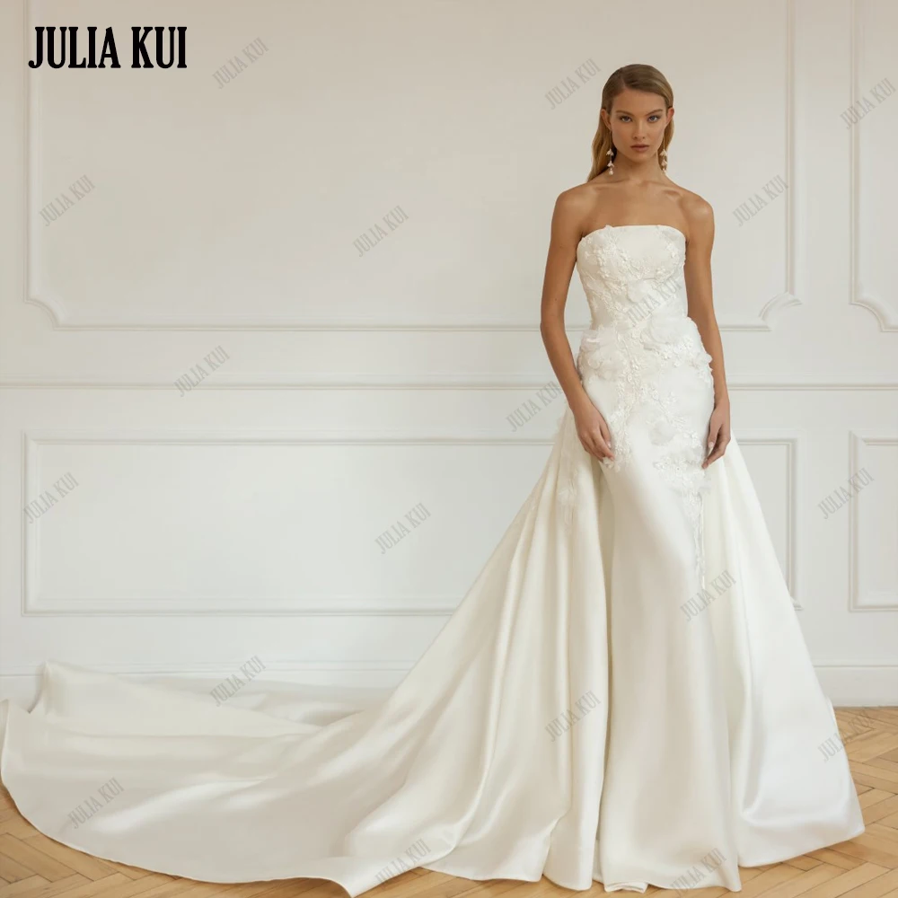 Julia Kui Customize Made Satin Boat Neck Mermaid Wedding Dresses With Symmetrical Appliques Vestido De Noiva 2 In 1 Beidal Gowns
Julia Kui Customize Made Satin Boat Neck Mermaid Wedding Dresses With Symmetrical Appliques Vestido De Noiva 2 In 1 Beidal Gowns