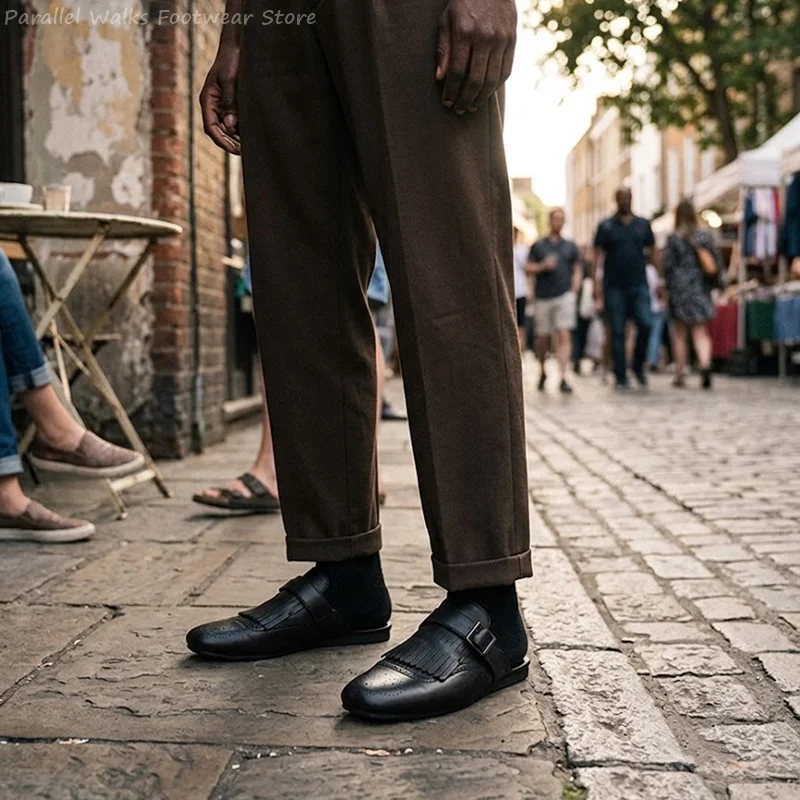 Luxury Men Mules Slip On Leather Slippers Tassel Fringe Buckle Breathable Casual British Style Walking Loafers Zapatos Hombre
Luxury Men Mules Slip On Leather Slippers Tassel Fringe Buckle Breathable Casual British Style Walking Loafers Zapatos Hombre