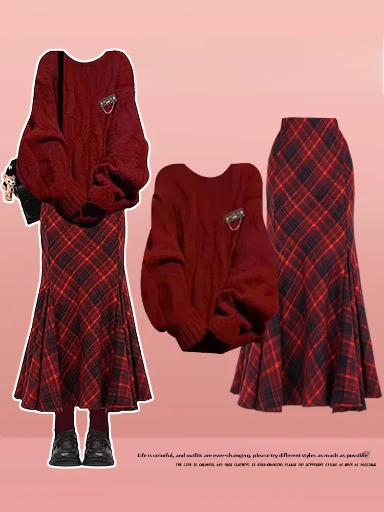 Красный комплект из свитера с высокой талией и юбки-«рыбий хвост» для женщин, модный осенне-зимний костюм из двух предметов, новогодний, больших размеров, маленький размер...
Красный комплект из свитера с высокой талией и юбки-«рыбий хвост» для женщин, модный осенне-зимний костюм из двух предметов, новогодний, больших размеров, маленький размер...