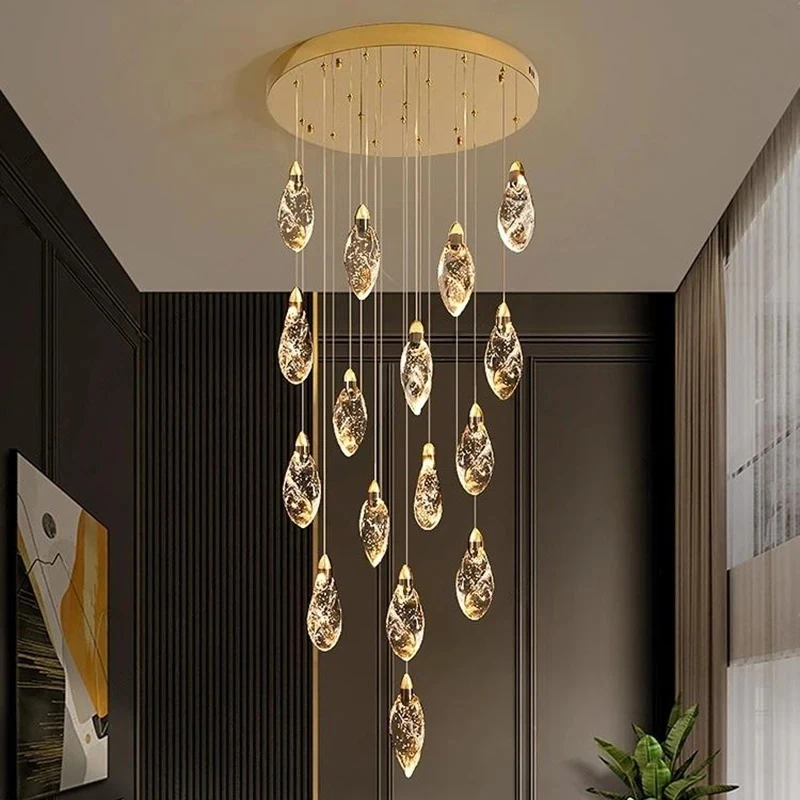 Modern Home Decoration Crystal Chandelier Stair Pendant Lamp Living Room Pendant Lights Interior Lighting
Modern Home Decoration Crystal Chandelier Stair Pendant Lamp Living Room Pendant Lights Interior Lighting