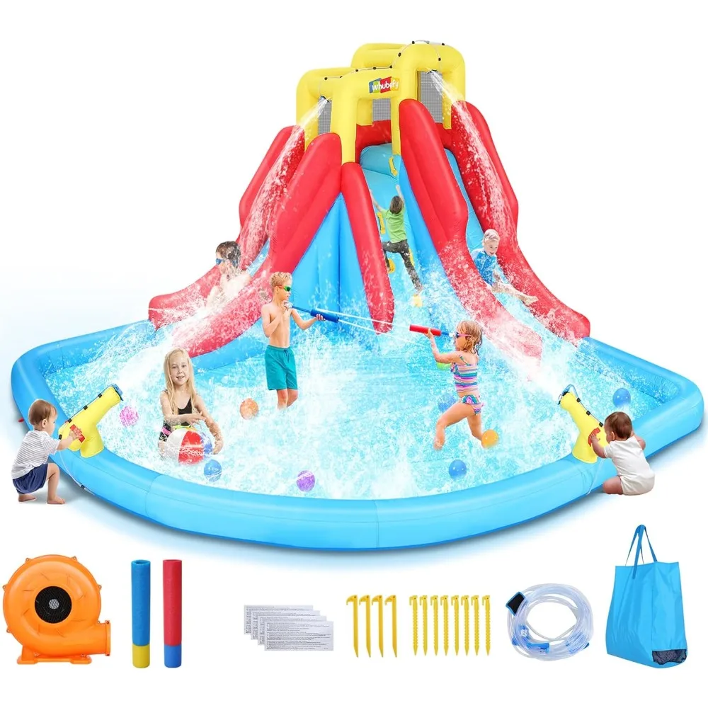 Double Drench Inflatable Water Slide - Mega Water Park with Blower & Water Squirters, Heavy-Duty for Backyard with 2 Slide
Double Drench Inflatable Water Slide - Mega Water Park with Blower & Water Squirters, Heavy-Duty for Backyard with 2 Slide