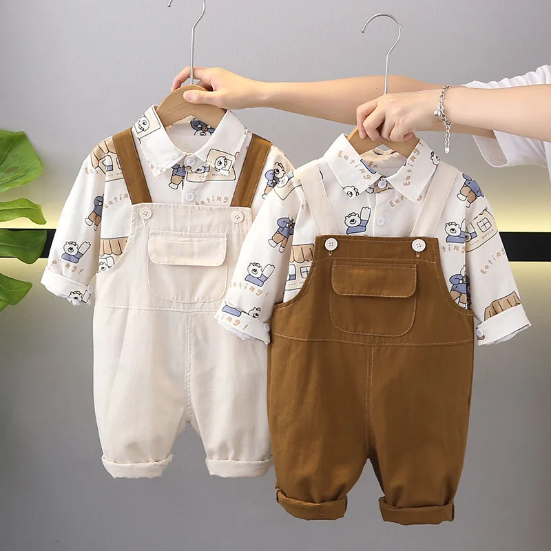 MILANCEL Autumn Kids Clothes Set Children Cute Cartoon Bear Shirt + Solid Color Overalls Boys Thin Style Outfit 2PCS
MILANCEL Autumn Kids Clothes Set Children Cute Cartoon Bear Shirt + Solid Color Overalls Boys Thin Style Outfit 2PCS