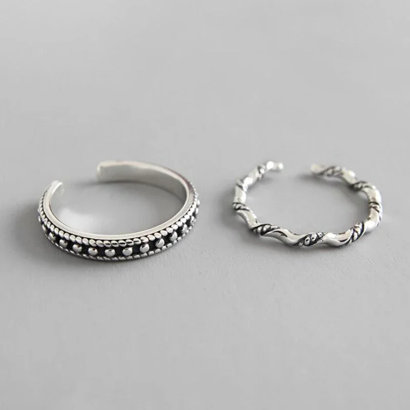925 Sterling Silver Vintage Irregular Round Geometric Rings For Women Girl Party Retro Jewelry Minimalist Adjustable Accessories
925 Sterling Silver Vintage Irregular Round Geometric Rings For Women Girl Party Retro Jewelry Minimalist Adjustable Accessories