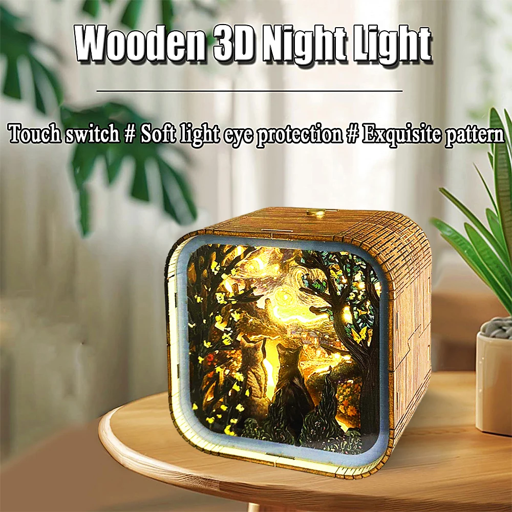 DIY 3D Wooden Book Nook Kit with LED Lights, Starry Night Cat Village Bookshelf Insert, Miniature Dollhouse Decor
DIY 3D Wooden Book Nook Kit with LED Lights, Starry Night Cat Village Bookshelf Insert, Miniature Dollhouse Decor