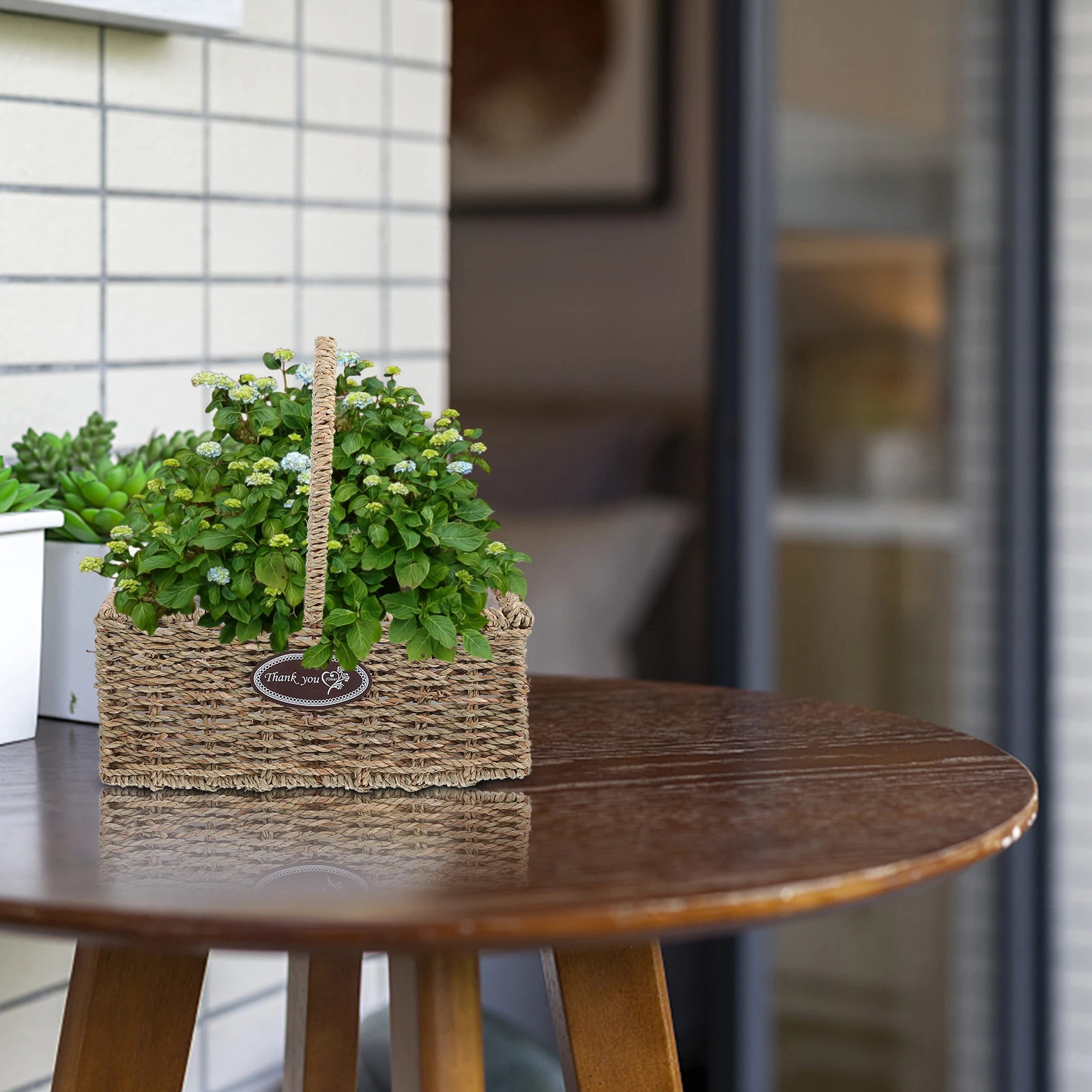 Handmade Straw Rope Woven Flower Basket Wall Hanging Wicker Planter Baskets Large Metal Reinforced Outdoor Indoor Garden
Handmade Straw Rope Woven Flower Basket Wall Hanging Wicker Planter Baskets Large Metal Reinforced Outdoor Indoor Garden