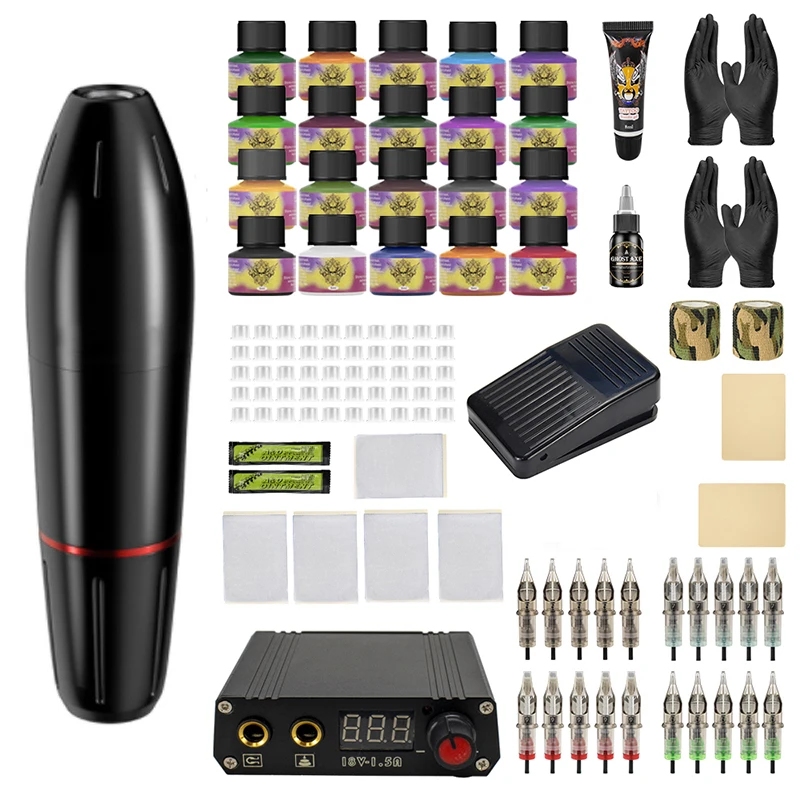 Profession Tattoo Machine Pen 2pcs Power Supply Strong Rotary Tattoo Gun Complete Set of Tattoo Accessories Tattoo Kits
Profession Tattoo Machine Pen 2pcs Power Supply Strong Rotary Tattoo Gun Complete Set of Tattoo Accessories Tattoo Kits