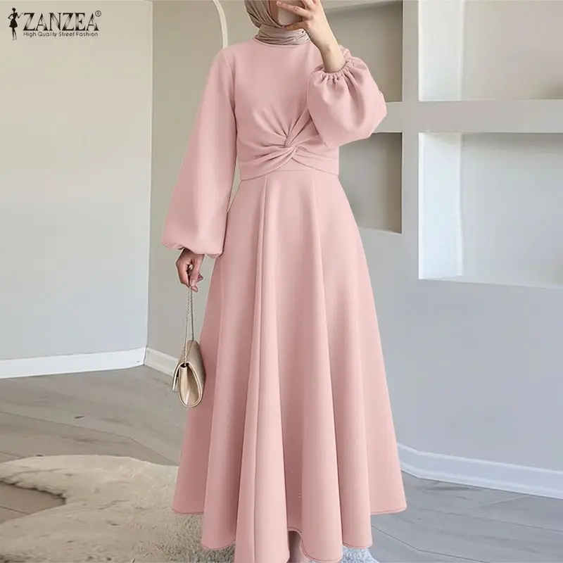Elegant Muslim Abaya Dresses ZANZEA Women Elegant Long Lantern Sleeve Pleated Sundress Kaftan Solid Maxi Long Dress Ramadan Robe
Elegant Muslim Abaya Dresses ZANZEA Women Elegant Long Lantern Sleeve Pleated Sundress Kaftan Solid Maxi Long Dress Ramadan Robe