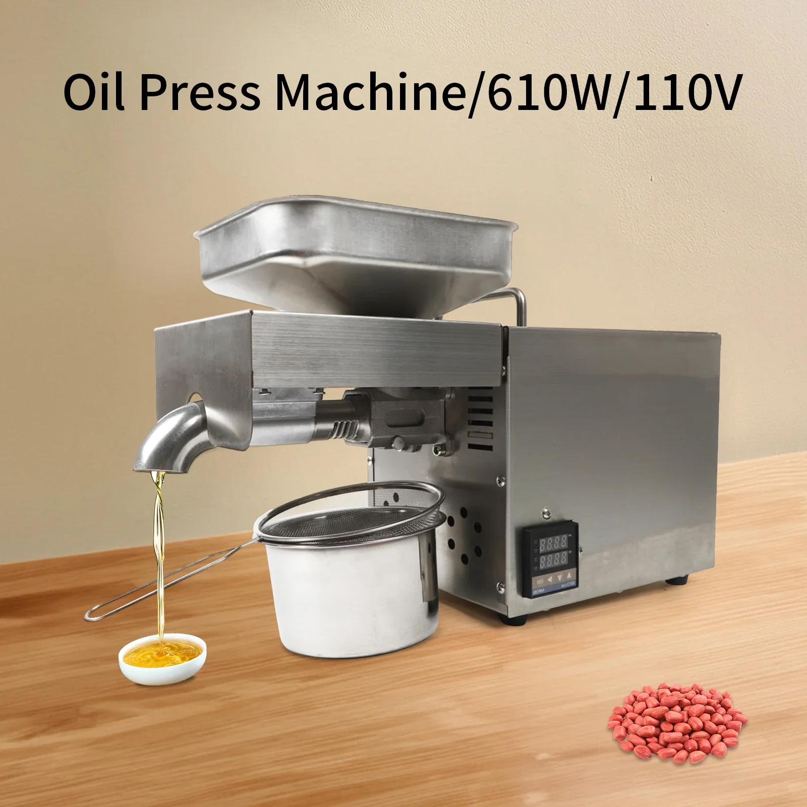 Automatic Oil Press Machine, 610W Peanut Nut Seeds Oil Extractor Expeller Cold/Hot Press FOR Olives
Automatic Oil Press Machine, 610W Peanut Nut Seeds Oil Extractor Expeller Cold/Hot Press FOR Olives