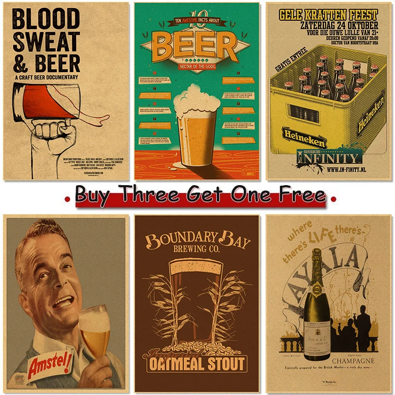Creative Bottle Beer Poster Kraft Paper Poster Wall Art Painting Study Living Room Decoration Painting
Creative Bottle Beer Poster Kraft Paper Poster Wall Art Painting Study Living Room Decoration Painting