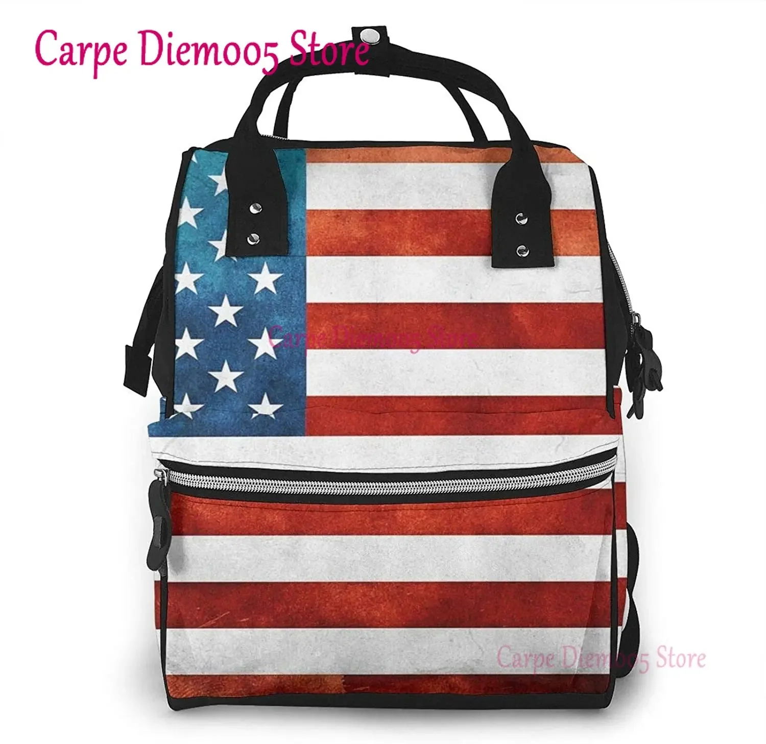 Vintage American USA Flag Printed Mummy Backpack Diaper Bag Multi-Function Maternity Nappy Bags
Vintage American USA Flag Printed Mummy Backpack Diaper Bag Multi-Function Maternity Nappy Bags
