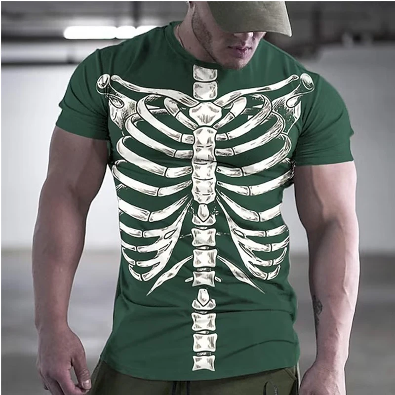 Summer Lnteresting Skeleton Picture T Shirts For Men Casual 3D Print Tees Hip Hop Personality Round NecCk Short Sleeve Tops
Summer Lnteresting Skeleton Picture T Shirts For Men Casual 3D Print Tees Hip Hop Personality Round NecCk Short Sleeve Tops