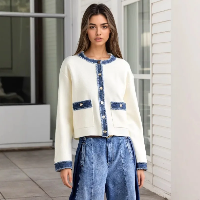 French-Style Elegant Autumn Fashion Soft Denim Long-Sleeve European-American Cross-Border Color-Matched Edge Shirt
French-Style Elegant Autumn Fashion Soft Denim Long-Sleeve European-American Cross-Border Color-Matched Edge Shirt