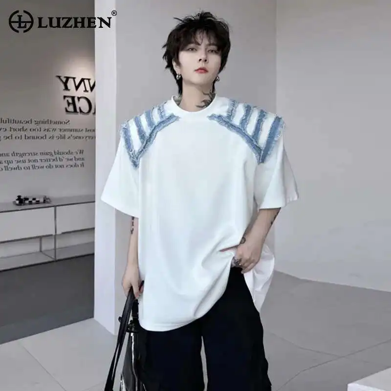 LUZHEN Shirts Trendy Short 2025 Summer Sleeve Patchwork T Denim Design Original Stylish Street Handsome Men's Cotton Tops LZ9619
LUZHEN Shirts Trendy Short 2025 Summer Sleeve Patchwork T Denim Design Original Stylish Street Handsome Men's Cotton Tops LZ9619