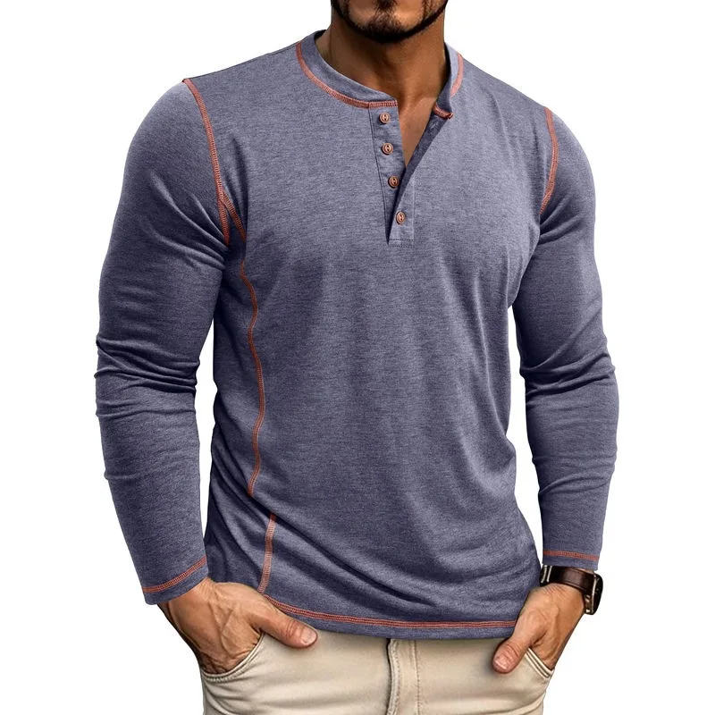 Men's Spring Autumn Large Size Men's Retro Long-sleeved T-shirt Henry Shirt Four Button Top
Men's Spring Autumn Large Size Men's Retro Long-sleeved T-shirt Henry Shirt Four Button Top